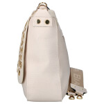 Elegantní dámská koženková crossbody kabelka LB Flower, béžová