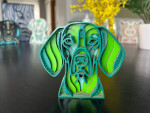 Mandala Coonhound dekorace na stůl Barva: Zelená, Rozměr (cm): 11 x 11,5, Druh: Kartonová