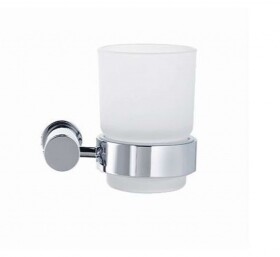 DURAVIT - D-Code Pohárek na kartáčky a pastu s držákem, pravý, mléčné sklo/chrom 0099201000