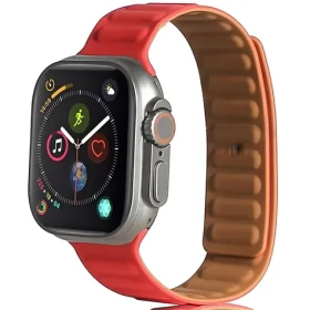 Beline Magnetic červená / Řemínek pro Apple Watch / 42/44/45/49mm / magnetický