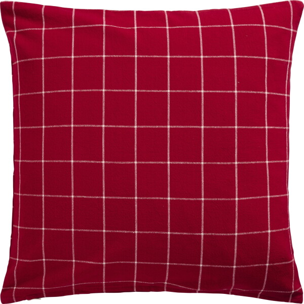 Ib Laursen Povlak na polštář Silja Large Checks 50 × 50 cm, červená barva, textil