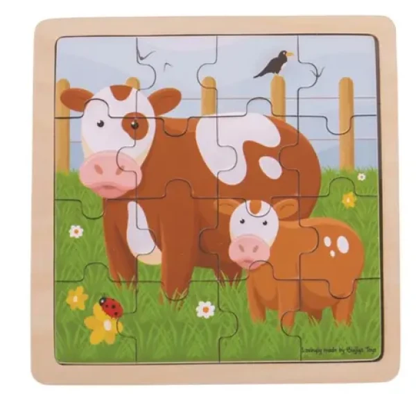 Bigjigs Toys puzzle - Kravička s telátkem