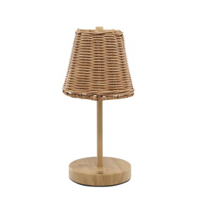 Chic Antique Stolní LED lampička Rattan Nature, přírodní barva, kov, proutí