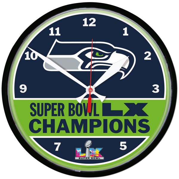 Hodiny Seattle Seahawks NFL Super Bowl LX Champions