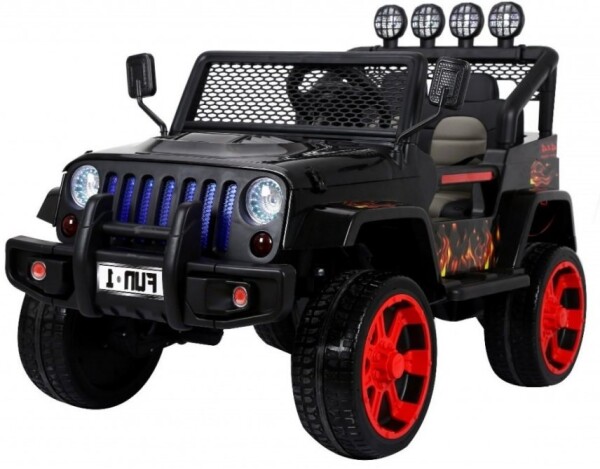 Mamido Elektrické autíčko Jeep Raptor 4x4 černé s plameny