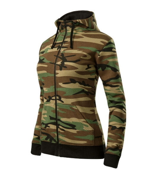 Camo Zipper mikina dámská camouflage brown L