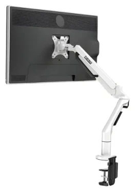 DESQ Držák na monitor bílá / Držák pro jeden monitor / plynová pružina / VESA 75x75, 100x100 / nosnost 3-12 kg (1720.01)