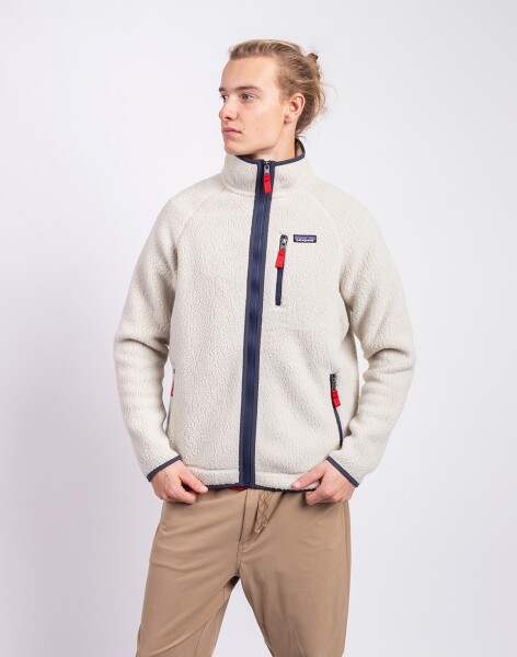 Patagonia M's Retro Pile Jacket Pelican w/Smolder Blue L