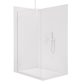 CERANO Sprchová zástěna Walk-in Orbis Top Round L/P - 8 mm - kulatá vzpěra - bílá matná, transparentní sklo - 150x200 cm