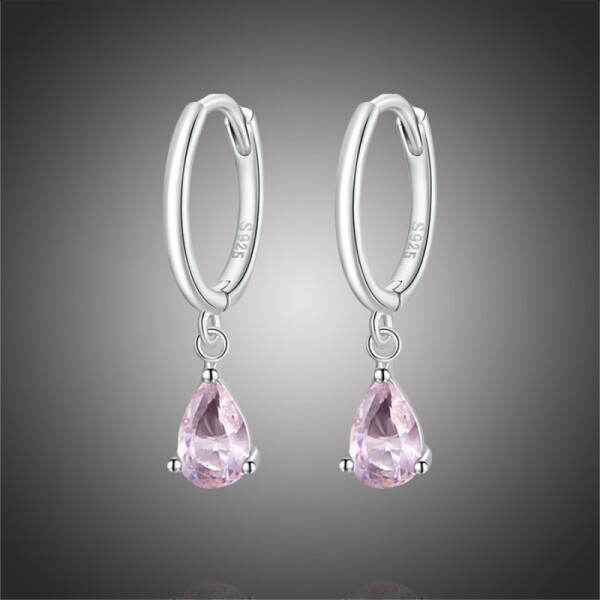 Stříbrné náušnice Swarovski Elements Dióna, stříbro 925/1000, Růžová