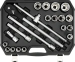 YATO Gola sada 3/4" 21 ks / Sada nástrčných klíčů / 19-50 mm / CrV ocel / plastový kufřík (YT-13351)