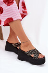 Dámské Klapky Na Klínu A Platformě Leopardí Černé Sevolee 40