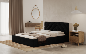 FRONTI Postel PRATO 120x200 černá s úložným prostorem