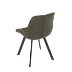 Židle jídelní, zelená látka, nohy černý kov