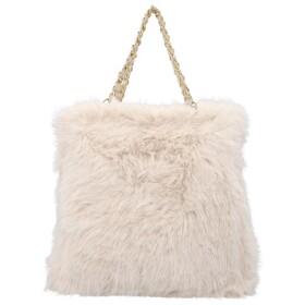 Módní dámská plyšová kabelka do ruky Lilith, světle béžová