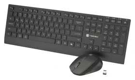 Natec Stingray 2 černá / Set klávesnice a myši / US / Bezdrátové / Bluetooth + USB-A / Numerická klávesnice (NZB-2315)