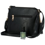Módní dámská koženková crossbody kabelka Vaios, černá