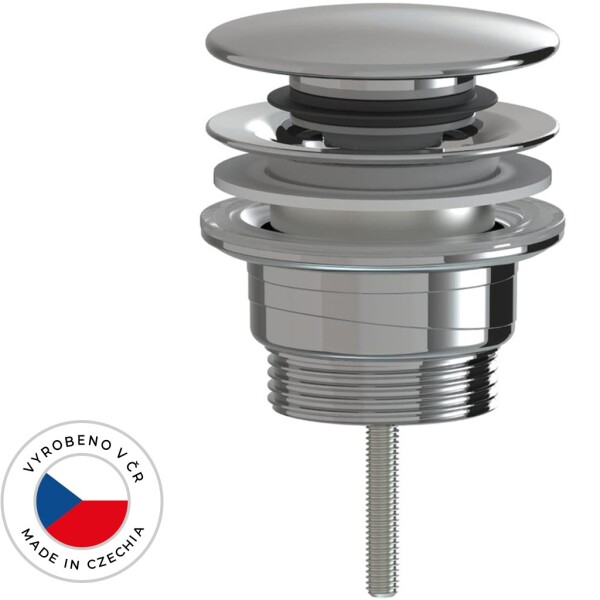 CERANO Umyvadlová výpusť - 5/4“ click-clack - univerzální - plast - chrom