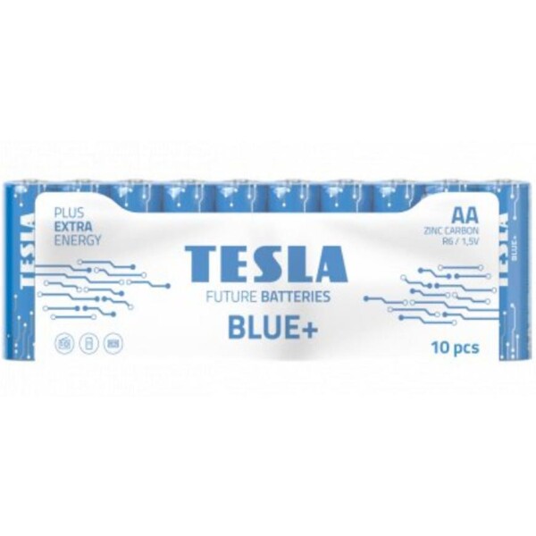 TESLA BLUE+ Zinc Carbon tužková baterie AA (R06) 10 ks / fólie (1099137198)