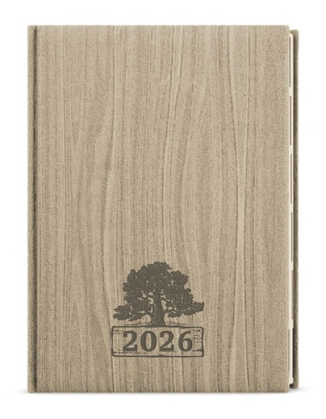 Týdenní diář 2026 Oskar Wood A5 světle hnědá
