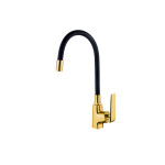 INVENA - Dřezová baterie Ligaria s elastickým výtokem, zlatá BZ-39-009-L