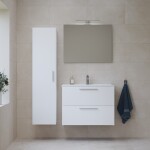 Koupelnová sestava s umyvadlem 80 cm včetně umyvadlové baterie, vtoku a sifonu VitrA Mia bílá KSETMIA80B KSETMIA80B