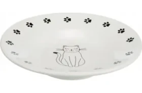 TRIXIE Keramická miska pro krátkonosá plemena bílá / Miska pro psy / Keramika / O 15 cm (TX-24651)
