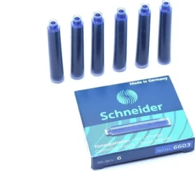 SCHNEIDER Inkoustové bombičky modré / Inkoustová náplň / pro plnicí pera a rollery / 6 ks (6603)