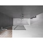 MEXEN/S - Velar L dvoukřídlá posuvná vanová zástěna 110 x 150, grafit, chrom 896-110-003-41-01