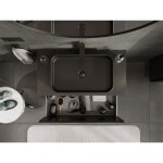 MEXEN/S - Rivel koupelnová skříňka pod umyvadlo 90 cm s deskou, 1 šuplík, reliéf , černá mat 91A20-09047-1-BFC71