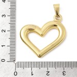 Přívěsek z nerezové oceli - srdce - zlaté - 28,5 × 29,5 x 3,5 mm - 1 ks