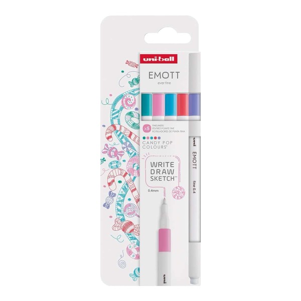 Uni EMOTT liner 0,4 mm sada 5 ks Candy Pop