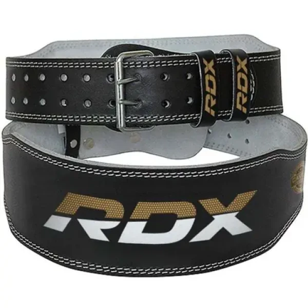 Fitness opasek 6“ Leather Black/Gold - RDX Sports (M, multicolor) (78730-2-M)