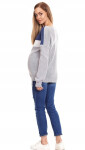 Dámský těhotenský svetr 40023 - Peekaboo UNI modro šedá