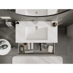 MEXEN/S - Rivel koupelnová skříňka 90 cm s umyvadlem Otis, 2 zásuvky, reliéf , šedá mat/bílá mat 91A20-09047-2-BFF62-W18M01