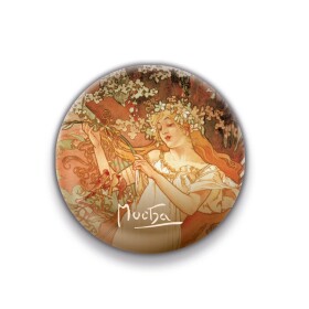 Magnet Alfons Mucha Jaro, kulatý, cm
