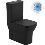 CERANO - WC kombi Hugo, Rimless - bezokrajové splachování + Slim/SoftClose sedátko - spodní/zadní odpad - černá matná - 63,5x35,5 CER-538762
