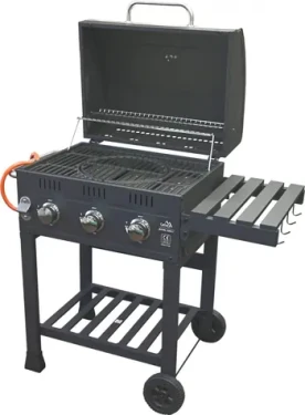 CATTARA Gril plynový ROYAL GAS L litinový rošt / 3 hořáky Flame Tamer / 10,5 kW / Piezo zapalování