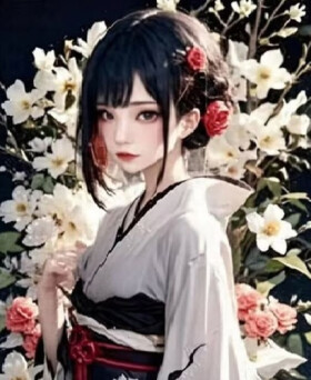 Diamantové malování Dívka v kimonu