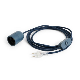 HAY Kabel s objímkou pro stolní lampu Common – Petrol Blue, modrá barva, plast