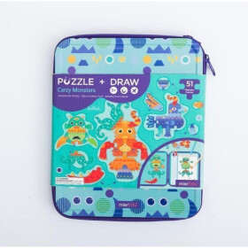 MierEdu Cestovní magnetické puzzle s omalovánkami - příšerky