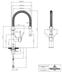 Dřezová baterie Villeroy & Boch Steel Expert Compact, 92730023, Zlatá / černá 92730023