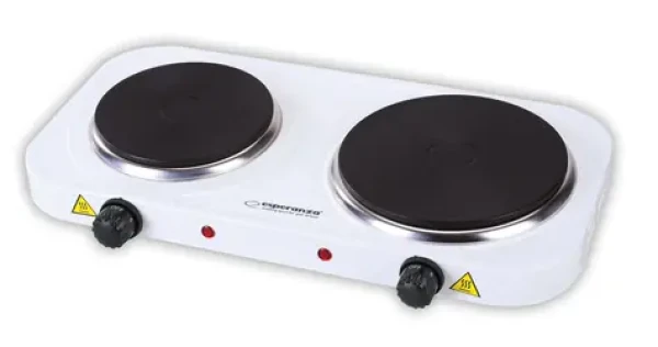 Esperanza EKH014W bílá / Elektrický vařič / 2 plotny / 2500 W / 5 teplotních stupňů (EKH014W)