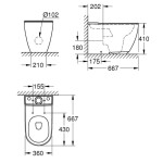 GROHE - Essence WC kombi mísa, rimless, PureGuard, alpská bílá 3957200H