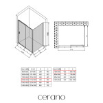 CERANO - Sprchový kout Varone LINE L/P - 6 mm - černá matná, transparentní sklo - 120x70x195 - posuvný CER-DY505B-90107