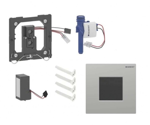 GEBERIT - Elektronické ovládání splachování pisoárů typ 01, síťové napájení, easy to clean, Bluetooth, matný chrom 116.093.JQ.1