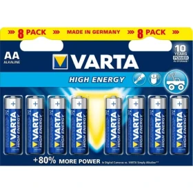 Varta High Energy Baterie AA / 1.5V / alkalická / 8 ks / v blistru (4906121418)