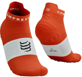 Běžecké kompresní ponožky Compressport Pro Racing Socks v4.0 Run Low - Tigerlily/White Velikost: EU 35-38