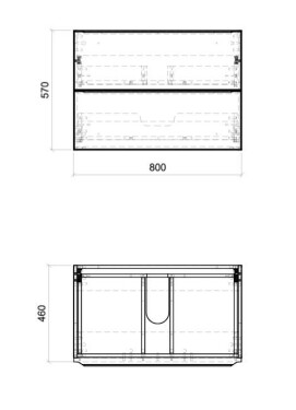 COMAD - Skříňka pod umyvadlo 80cm 2 zásuvky DUB CAPRI 5907611647820