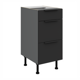 Spodní skříňka Aria ANT 40 D 3S BB - Premium Box Barva korpusu: Antracit, Barva dvířek: BL - Black AFM